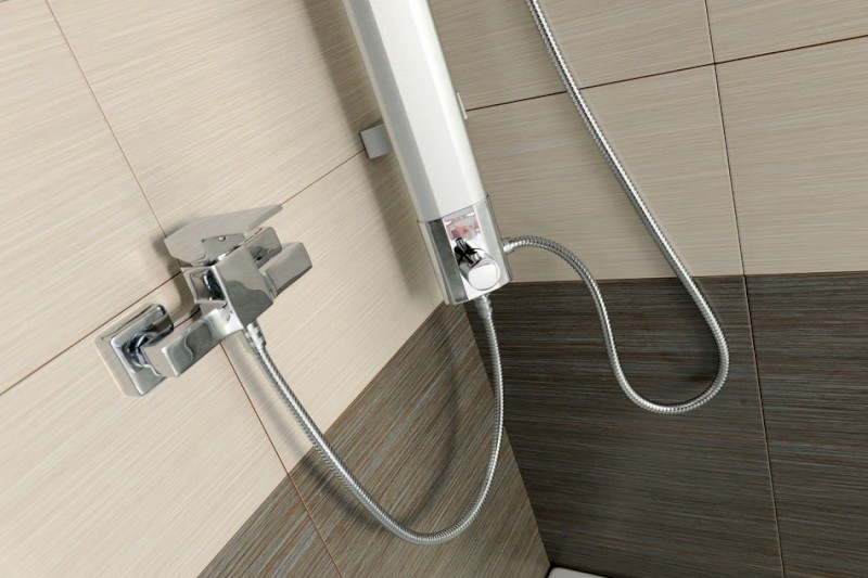 TOUR sprchový sloup k napojení na baterii, hlavová, ruční sprcha, chrom SL030