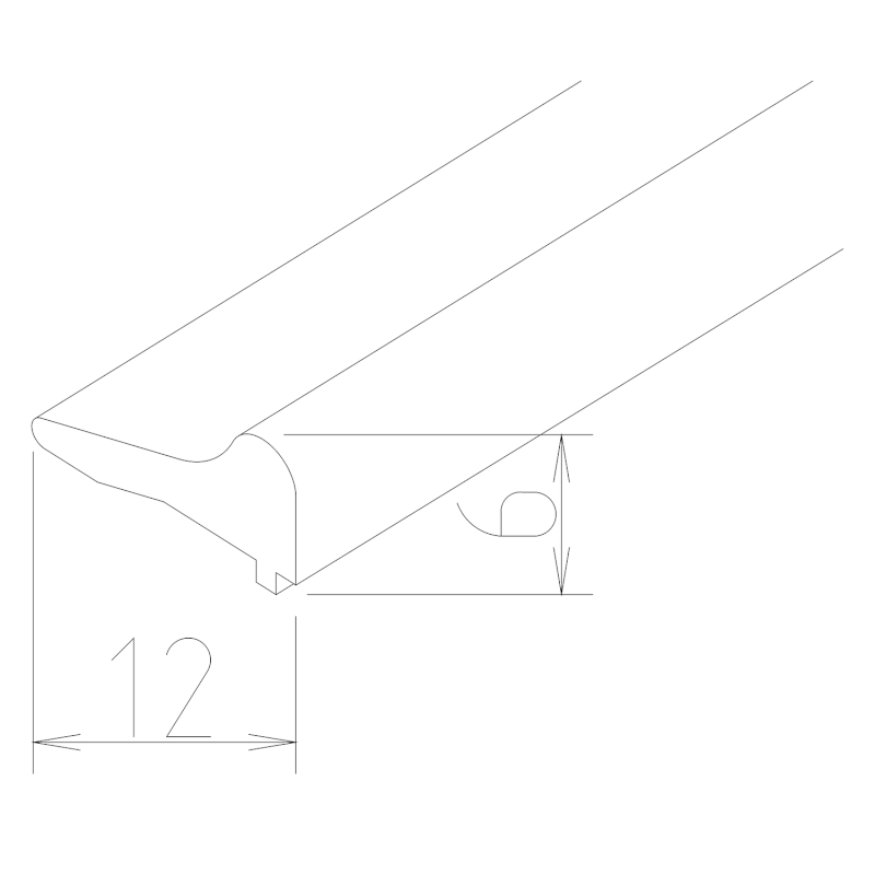 Prahová lišta, 1 m MSL612