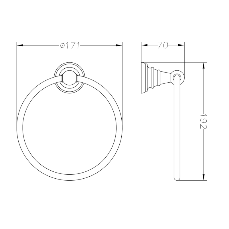 DIAMOND držák ručníků kruh, bronz 1318-06