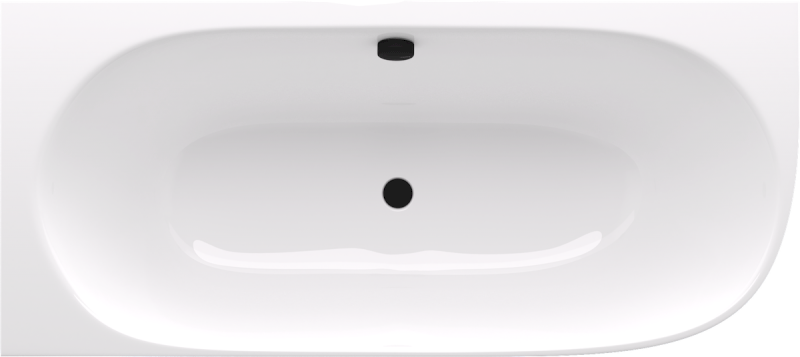 SUSSI L rohová stojící vana litý mramor 160x70x49,5cm, bílá/antracit mat 90191L.52