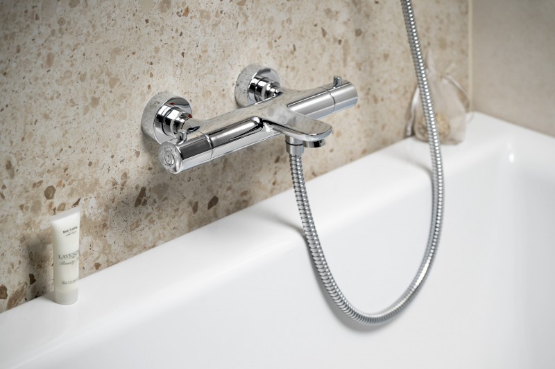 KIMURA nástěnná vanová termostatická baterie, chrom KU210