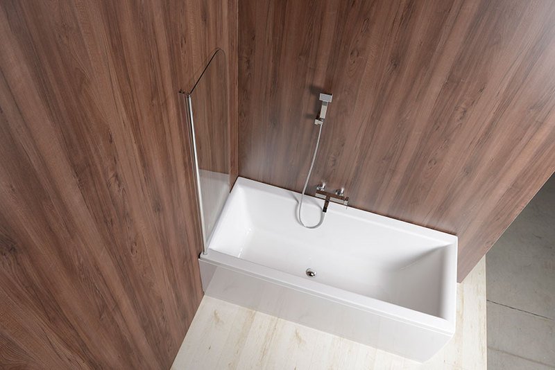 VILMA vanová zástěna 600x1400mm, chrom, čiré sklo AQ6014