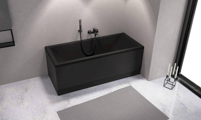 COUVERT panel čelní 170x52cm, černá mat, pravý 72860.21