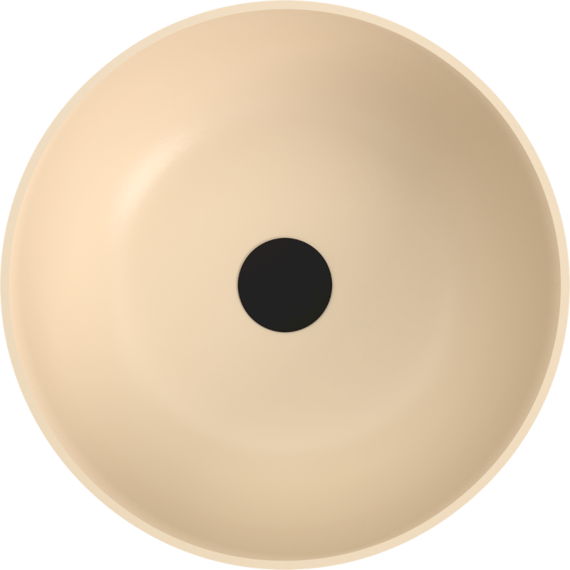 BANERA ROUND umyvadlo na desku, litý mramor, průměr 39cm, béžová mat 14337.81