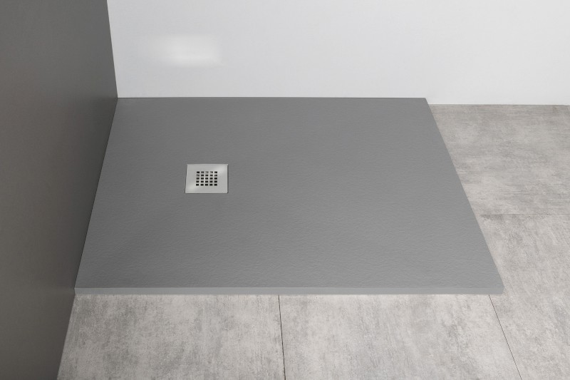 MITIA sprchová vanička z litého mramoru, obdélník 140x100cm, šedá PMS140100