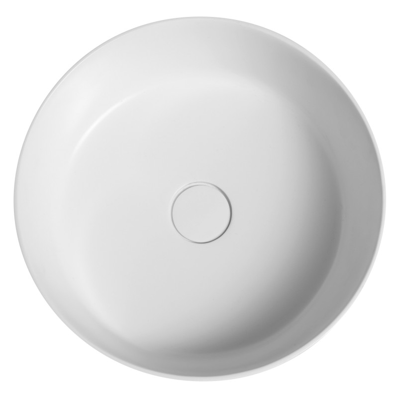 THIN umyvadlo na desku, Rockstone, Ø 38 cm, carina/bílá mat WN548-41