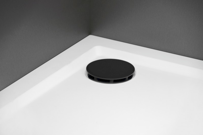 Vaničkový sifon, průměr 90mm, DN40, nízký, krytka černá mat 17916B