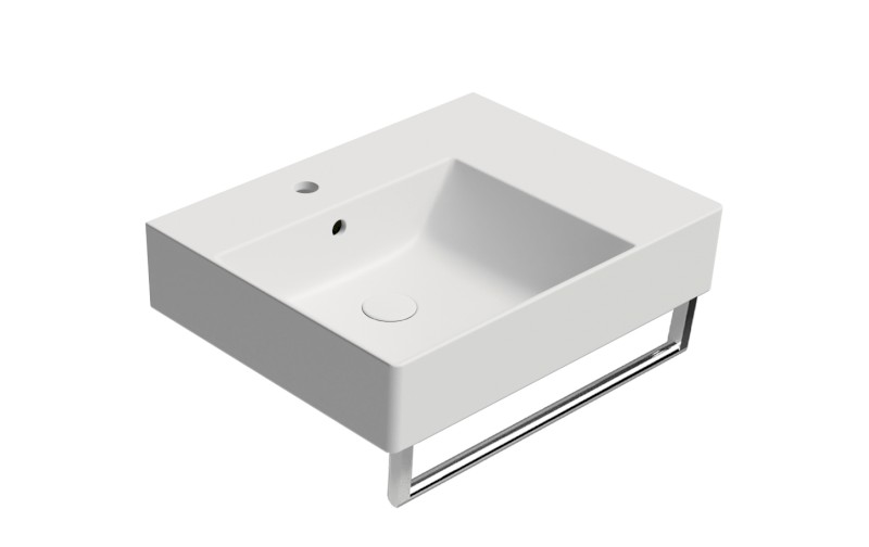 KUBE X keramické umyvadlo 60x47cm, s odkládací plochou vpravo, bílá mat 9438109