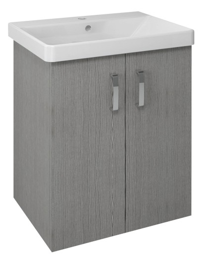 THEIA umyvadlová skříňka 56,4x70x44,2cm, 2xdvířka, dub stříbrný TH062-1111