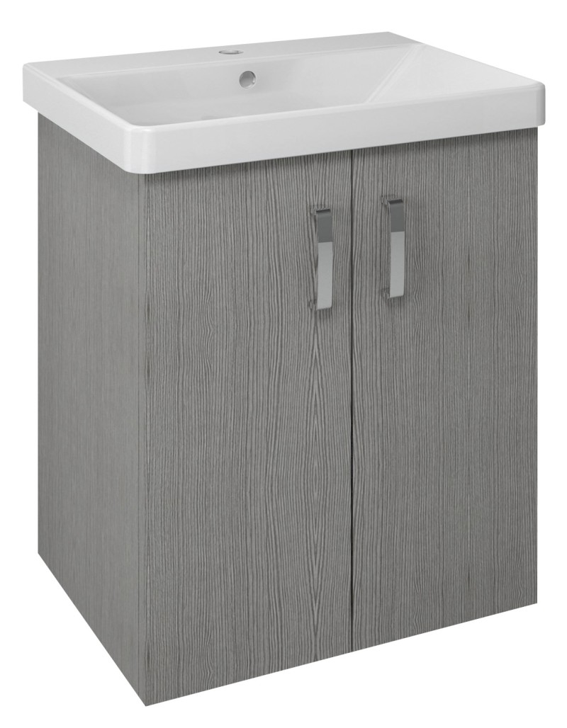 THEIA umyvadlová skříňka 56,4x70x44,2cm, 2xdvířka, dub stříbrný TH062-1111