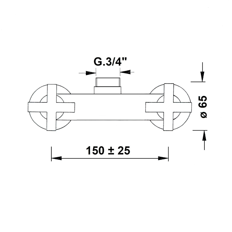 TRAX nástěnná sprchová baterie pro sloup 990E, chrom 686R
