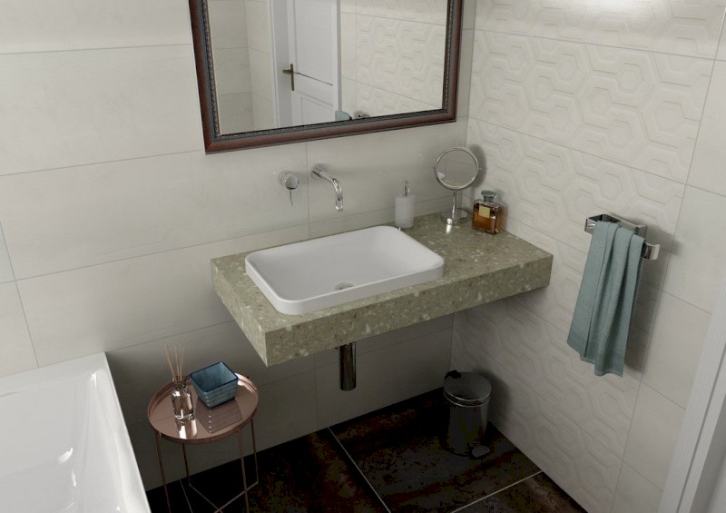 TAILOR rockstone deska 220x50 cm, provedení límce L TR220L