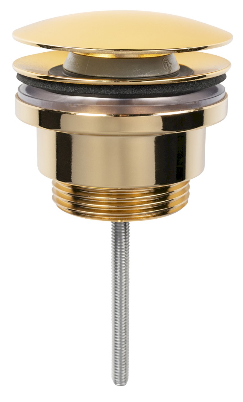 Umyvadlová výpust 5/4“, click-clack, velká zátka, 5-65mm, zlato CV1110G