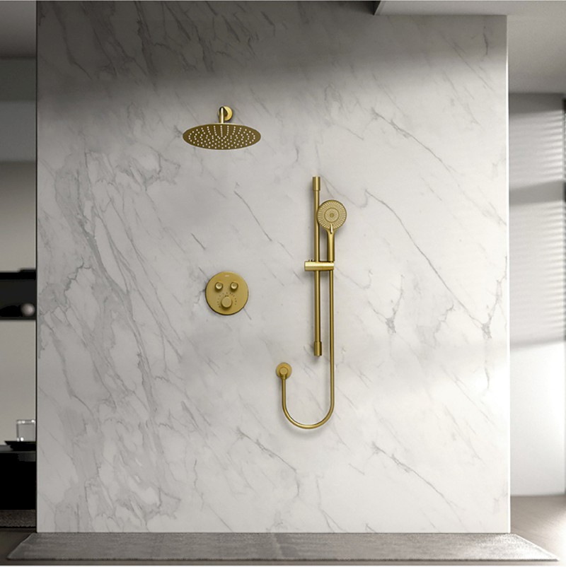 SMART SELECT podomítková sprchová termostatická baterie, box, 2 výstupy, zlato mat RP032GB