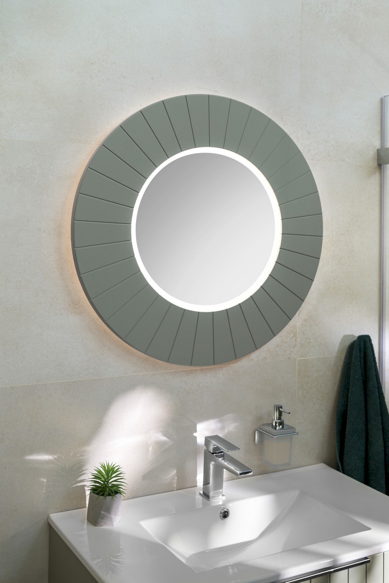 LUMIRO STRIP kulaté zrcadlo s LED osvětlením v rámu ø 75cm, verde LR750-4444S