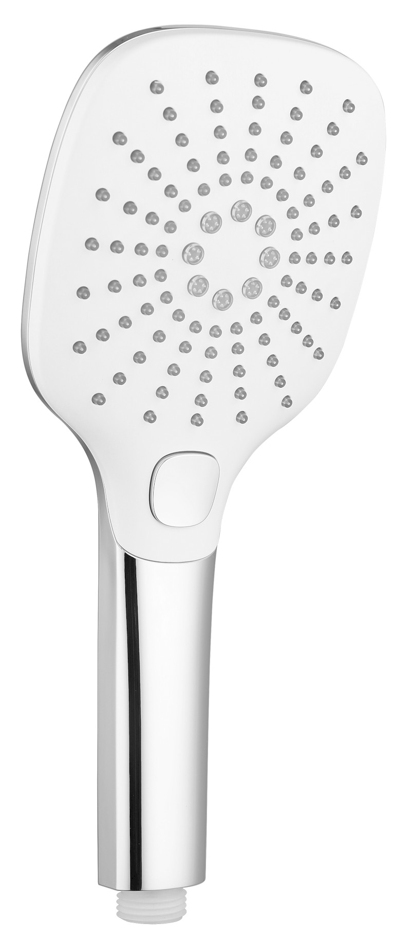 Ruční masážní sprcha s tlačítkem, 3 režimy sprchování, silikon trysky, 109x109mm, ABS/chrom 1204-52