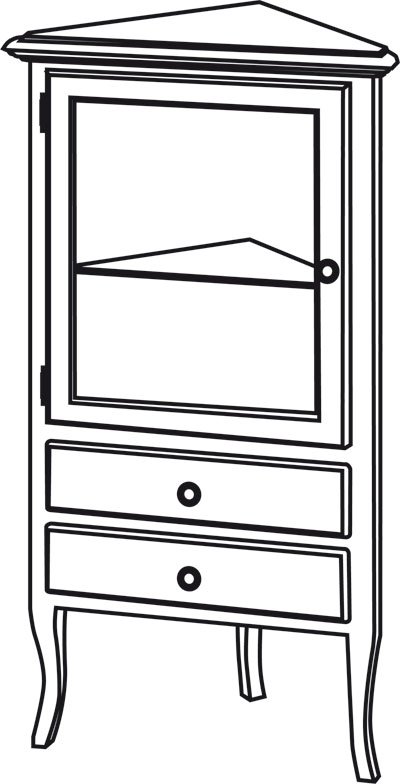 RETRO skříňka rohová 60x120x47cm, buk, levá 1701