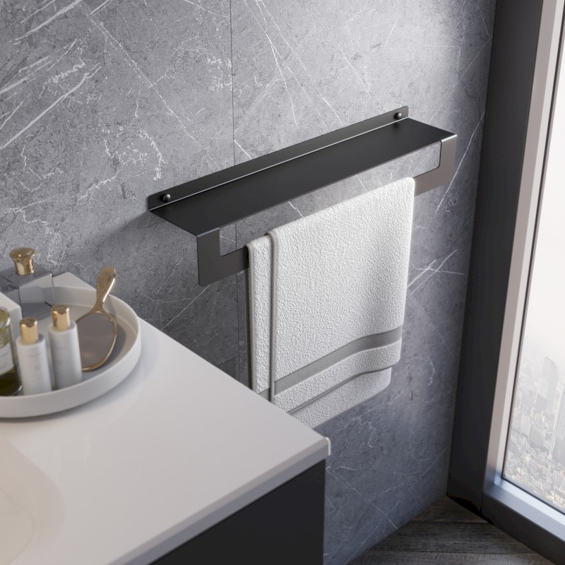 CLEO polička s držákem ručníků 300mm, zlato mat 2019883