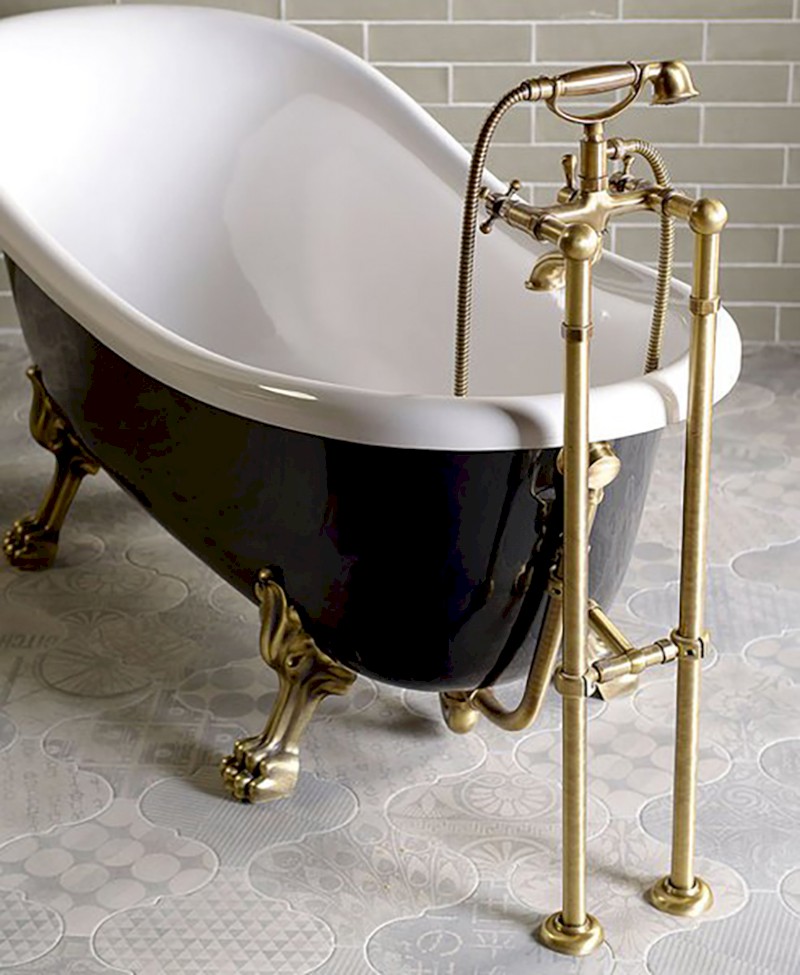 ANTEA připojení pro instalaci vanové baterie do podlahy (pár), chrom 9841