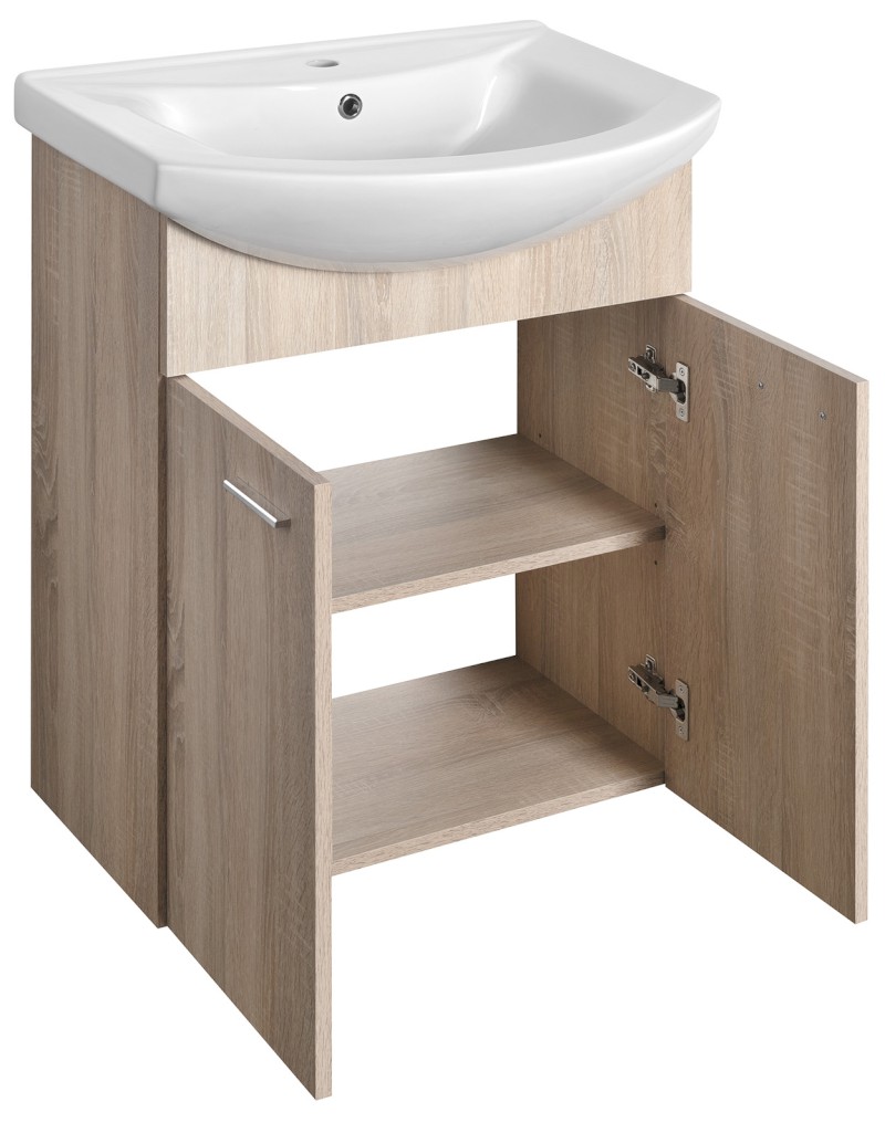 ZOJA umyvadlová skříňka 61,5x74x32,5cm, dub platin, 2x dvířka 51163