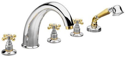 ANTEA pětiprvková baterie na okraj vany, chrom/zlato 3312