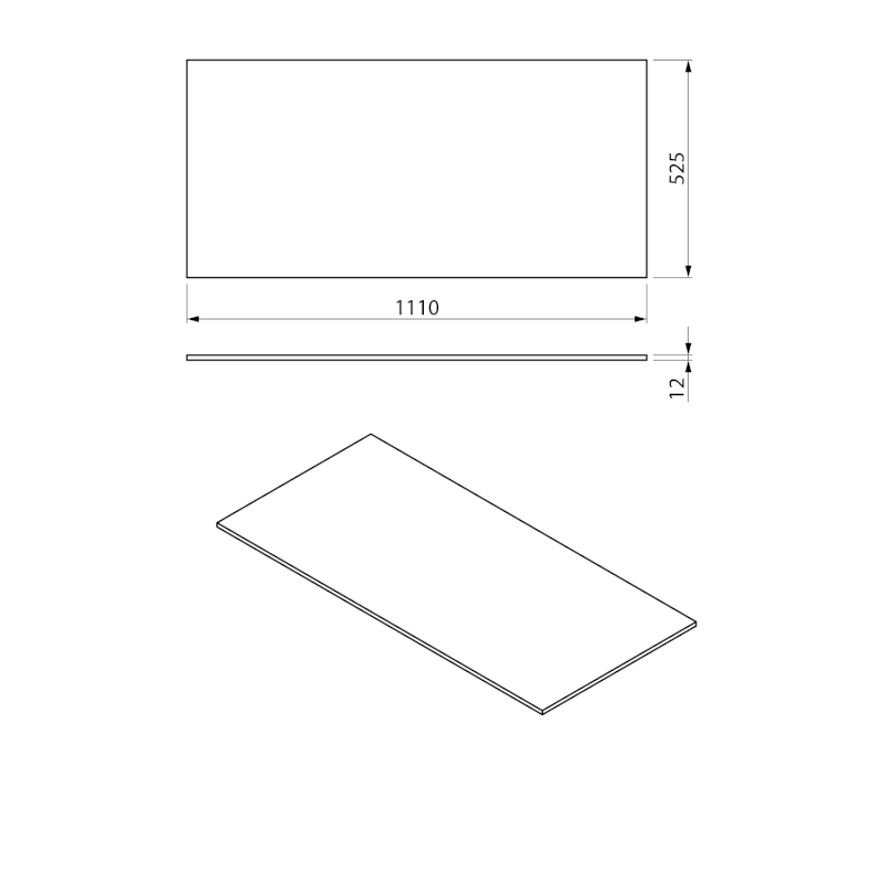 LOREA deska Rockstone 111x1,2x52,5cm, black attica LE110-0598