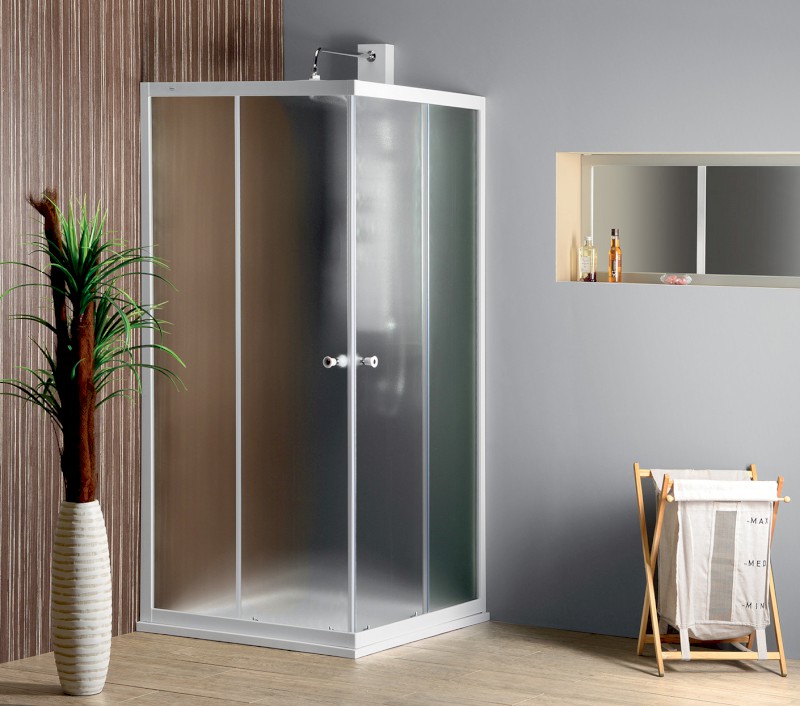 ALAIN čtvercová sprchová zástěna 900x900mm, sklo Brick BTQ900