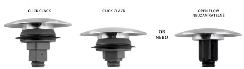 MINIMAL umyvadlová výpust 5/4“, click-clack, velká krytka, nerez mat MI059