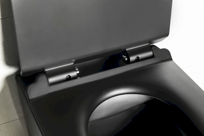 PACO závěsná WC mísa, Rimless, 36x53cm, černá mat PZ1012WRB