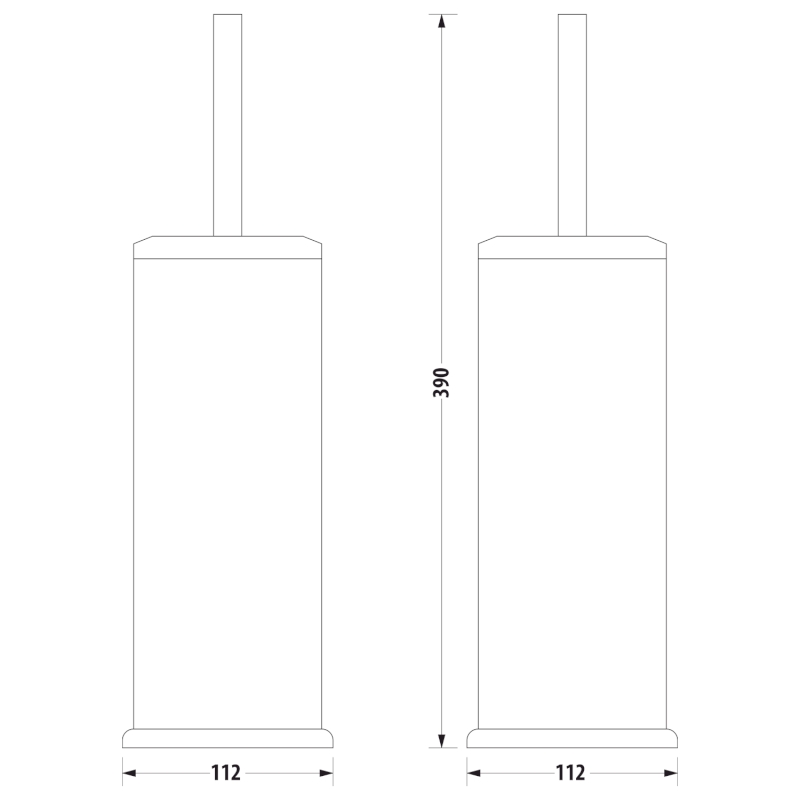 SIMPLE LINE WC štětka hranatá, černá mat GA1210B