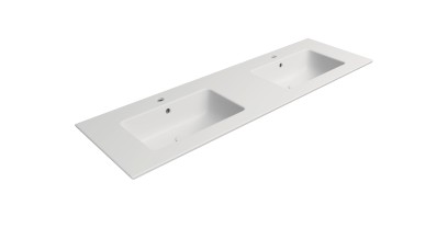 PURA keramické dvojumyvadlo Slim 142x46cm, bílá mat 8889109