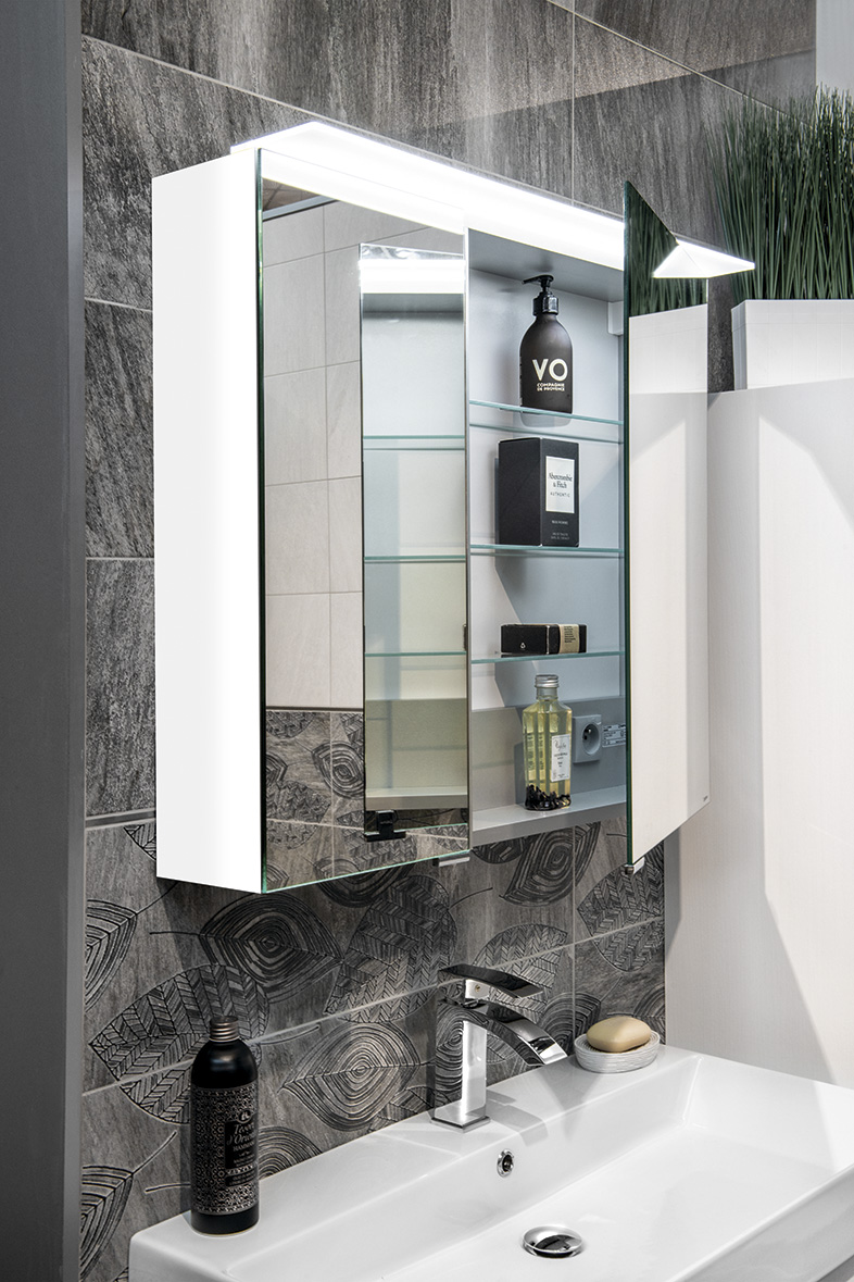 LINEX galerka s LED osvětlením, 80x70x15cm, bílá LX080-0030