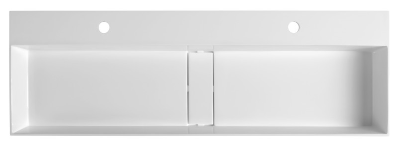 CUBIS dvojumyvadlo, litý mramor, 120x40cm, bílá CU120-2