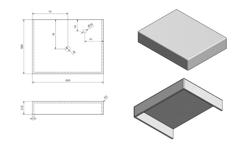 TAILOR rockstone deska 80x50 cm, provedení límce C TR080C