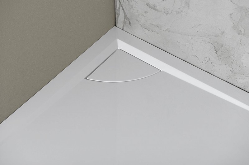 LUSSA sprchová vanička z litého mramoru se záklopem, čtvrtkruh 90x90cm, R550 71602