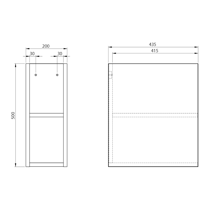 ODETTA skříňka spodní policová 20x50x43,5cm, dub alabama DT200-2222