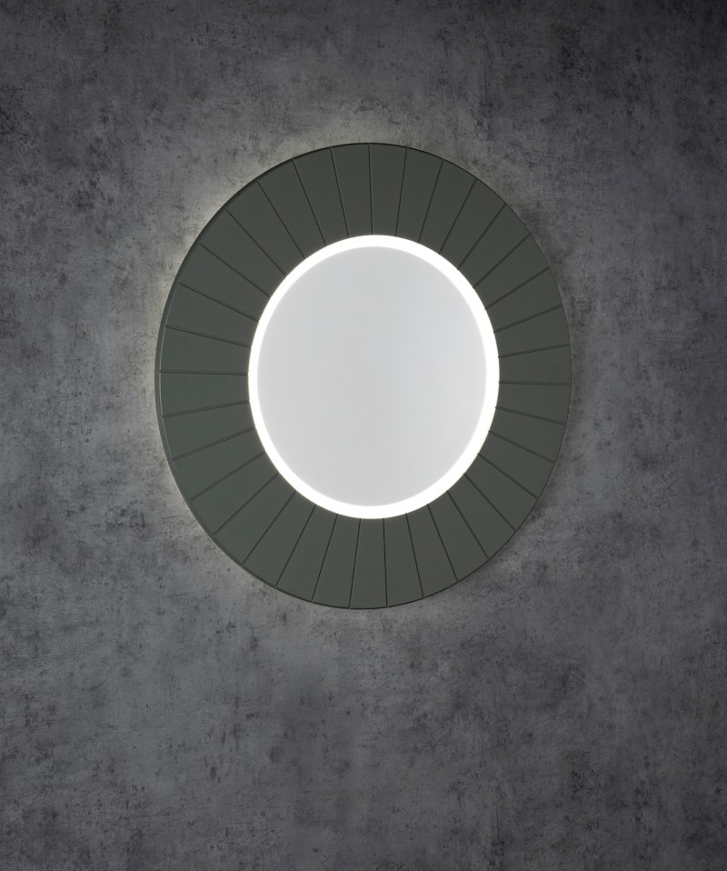 LUMIRO STRIP kulaté zrcadlo s LED osvětlením v rámu ø 90cm, verde LR950-4444S