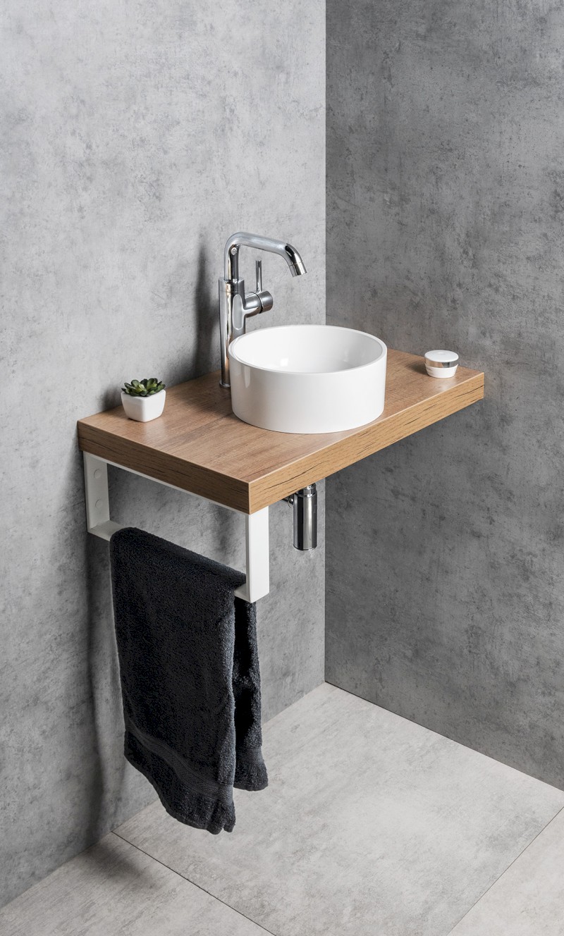 SANNA umývátko na desku, litý mramor, průměr 25cm, bílá SA250