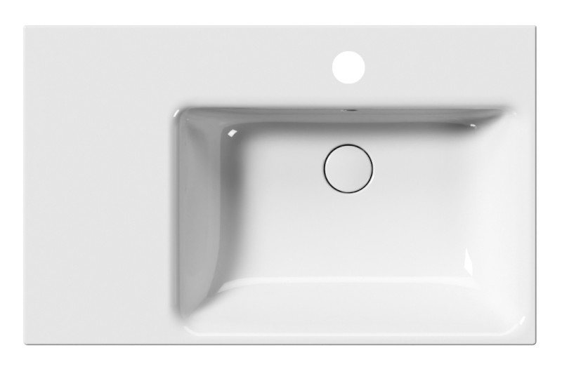 NUBES keramické umyvadlo 80x50cm, s odkládací plochou vlevo, bílá ExtraGlaze 9630111
