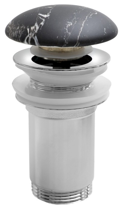 Umyvadlová výpust 5/4“, click-clack, keramická zátka, 10-50mm, carnico mramor AR900CM