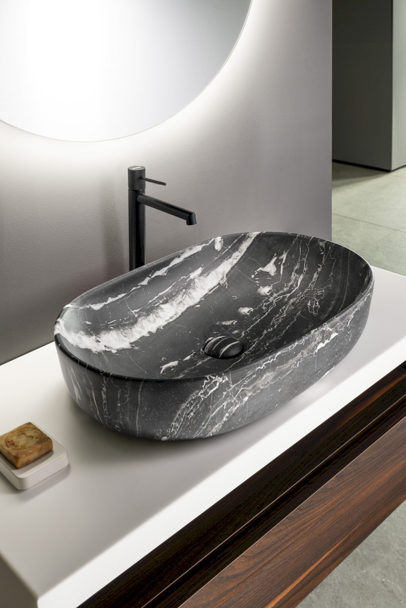 CALEO keramické umyvadlo na desku, 60x42cm, carnico mramor CA590CM