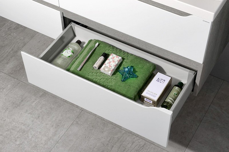 WAVE dvojumyvadlová skříňka 149,7x50x47,8cm, bílá/dub cuneo WA150-3025