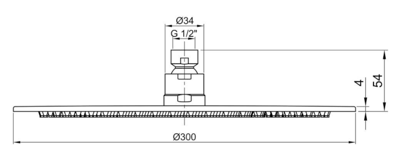 MINIMAL hlavová sprcha, průměr 300mm, nerez mat MI093