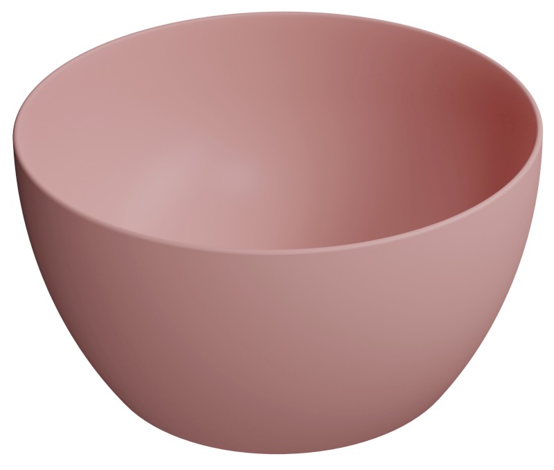 PURA keramické umyvadlo na desku vysoké, průměr 42cm, blush mat 885224