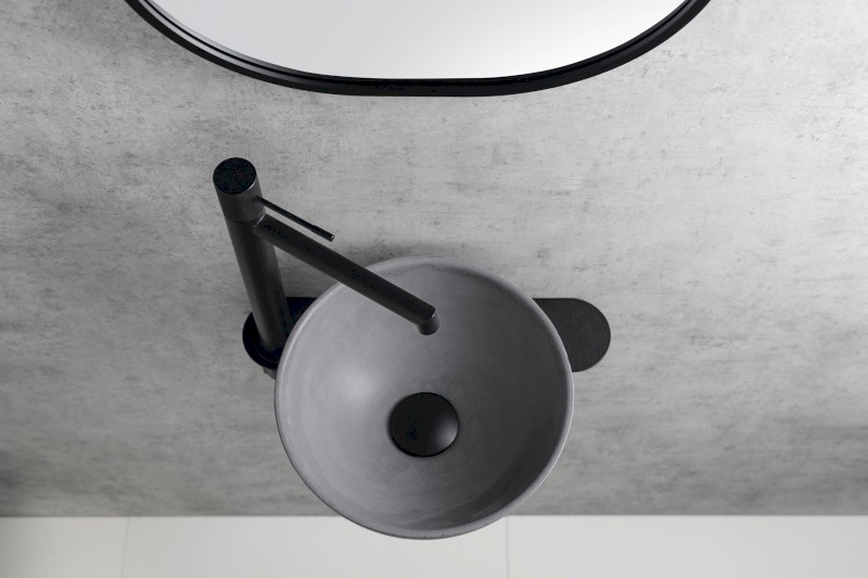 MINOR betonové umývátko na desku, Ø 26cm, šedá mat MR26017