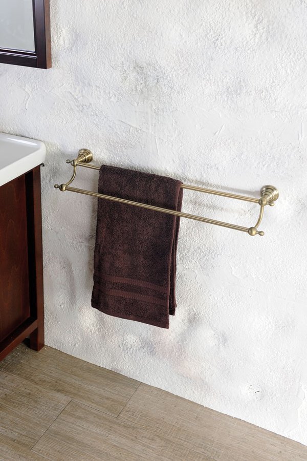 DIAMOND dvojitý držák ručníků 600mm, bronz 1318-11