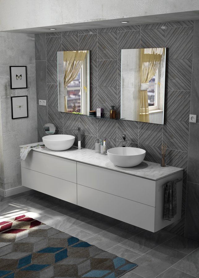 TREOS umyvadlová skříňka 75x53x50,5cm, dub Polar TS070-1010