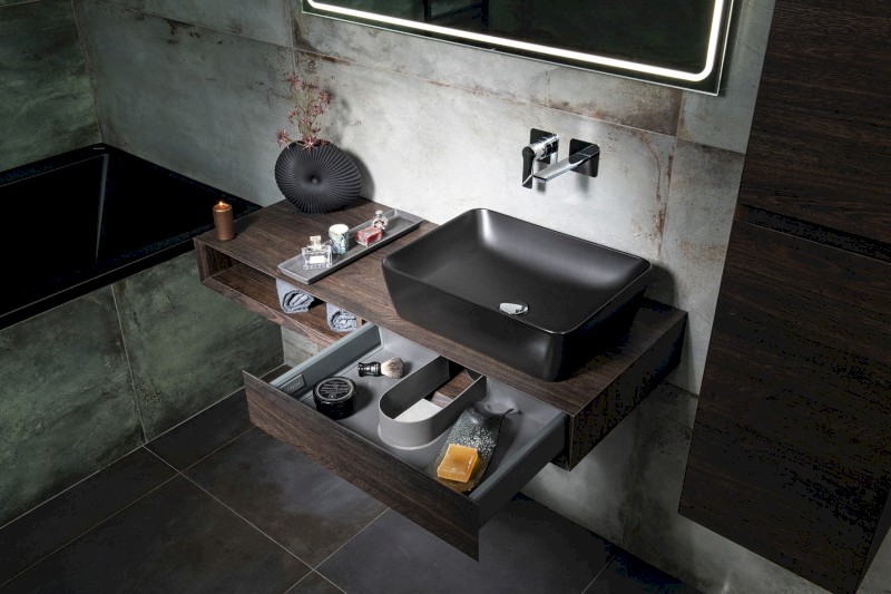 MORIAN umyvadlová skříňka 100x14x48cm, dub černý, pravá MR126