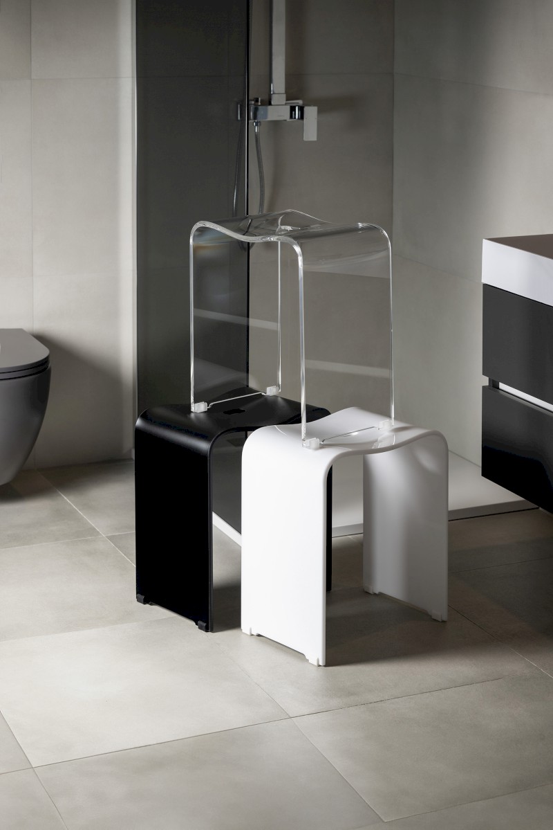 TRENDY koupelnová stolička 40x48x27,5cm, černá mat A211110