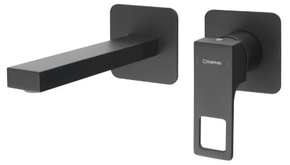 FORATA podomítková umyvadlová baterie, délka hubice 18,5cm, černá mat FT018/15